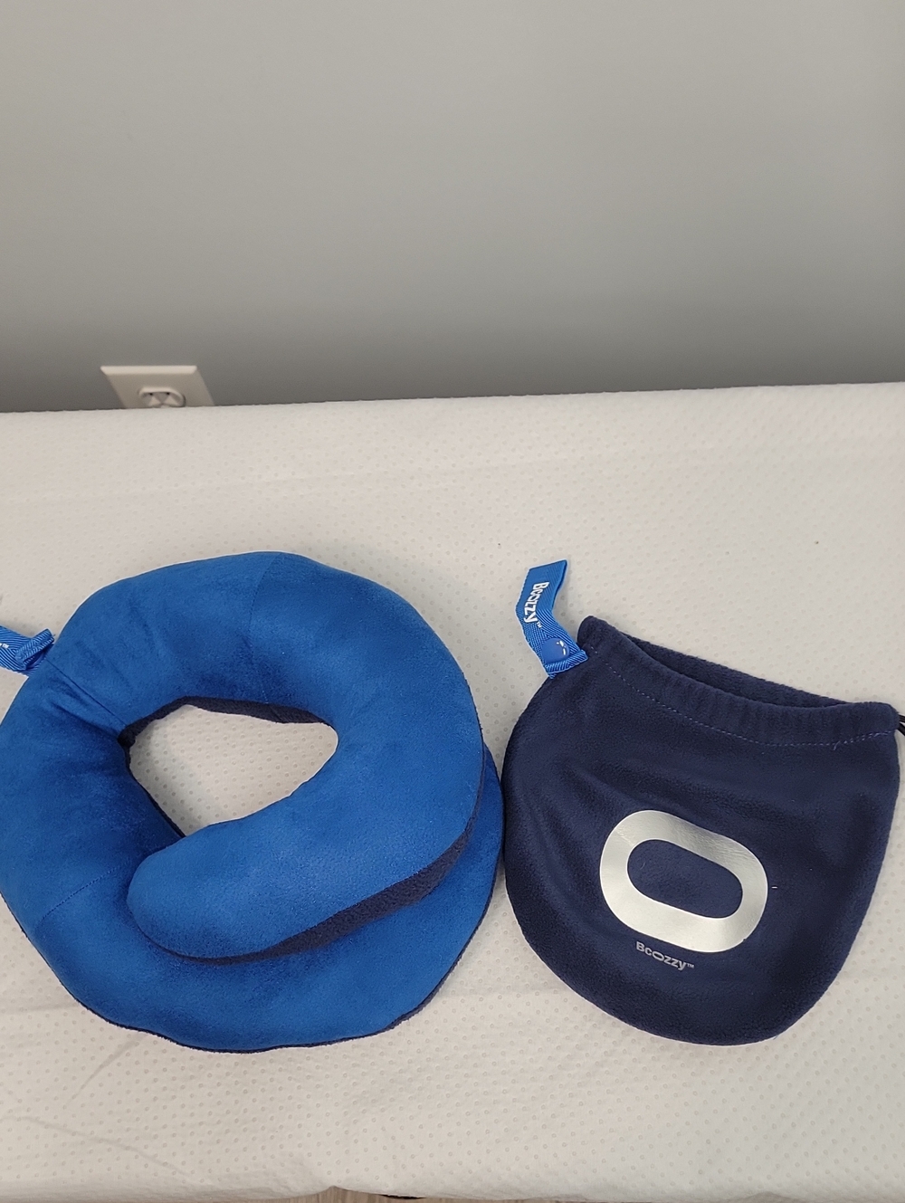 BCOZZY medium kids Blue Travel Neck Pillow with Pouch